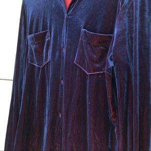 Express Color Change Blue and Red Crush Velvet Top